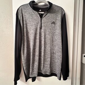 Adidas 1/4 Zip Golf Performance Heather Black/ Gray and Black Size Large